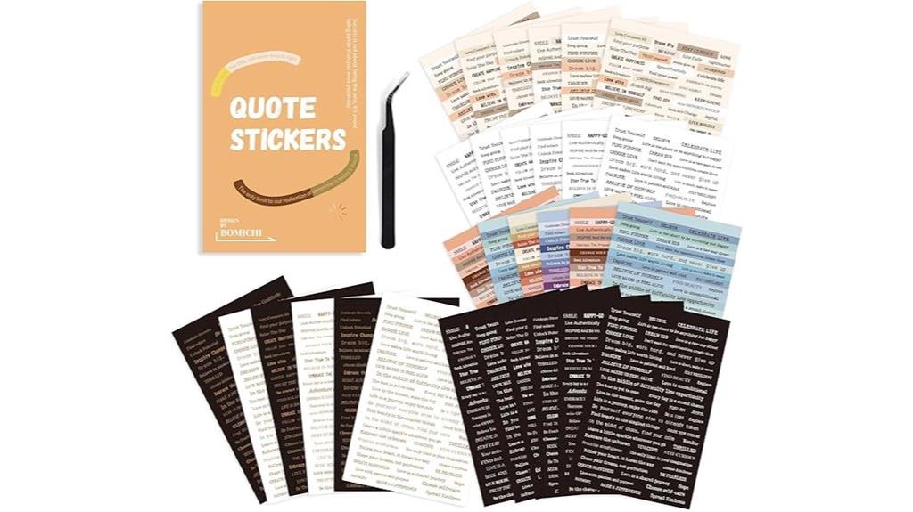40 sheets word quote stickers