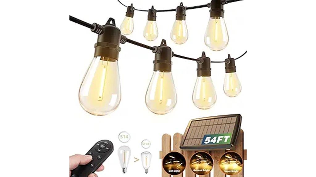 54ft waterproof solar string lights