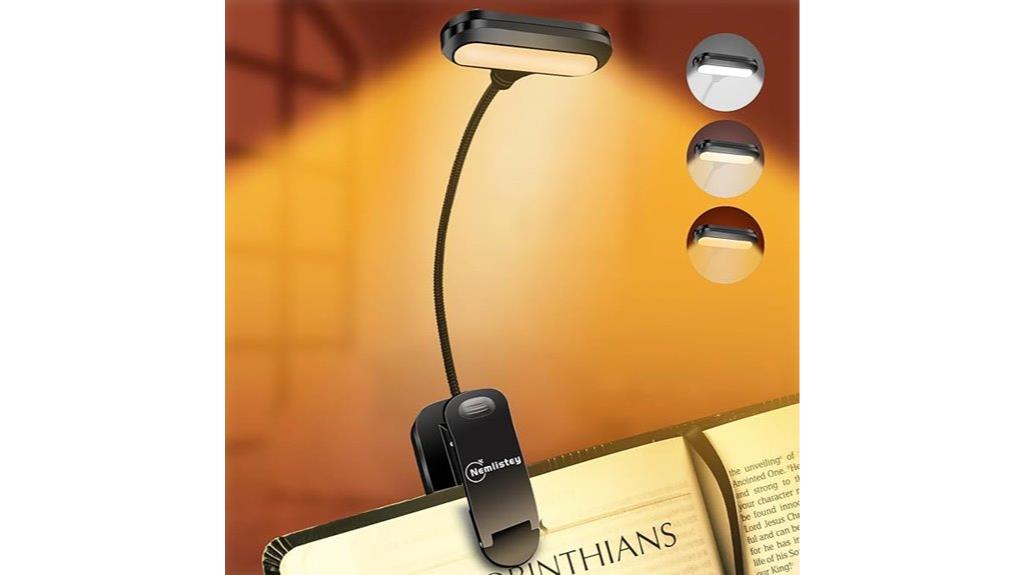 adjustable rechargeable book lamp