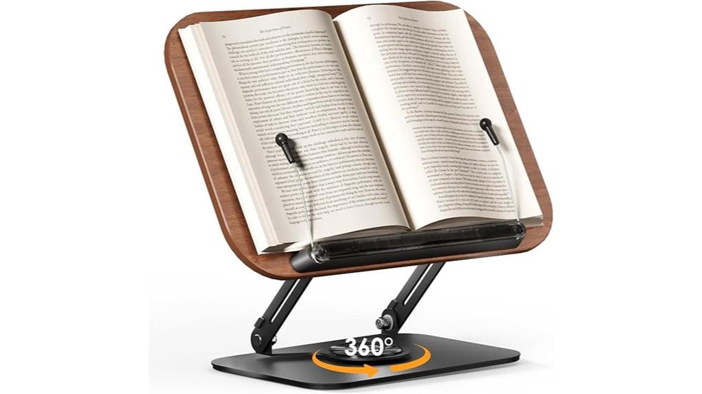 adjustable rotating book holder