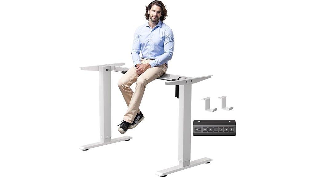 adjustable white standing desk