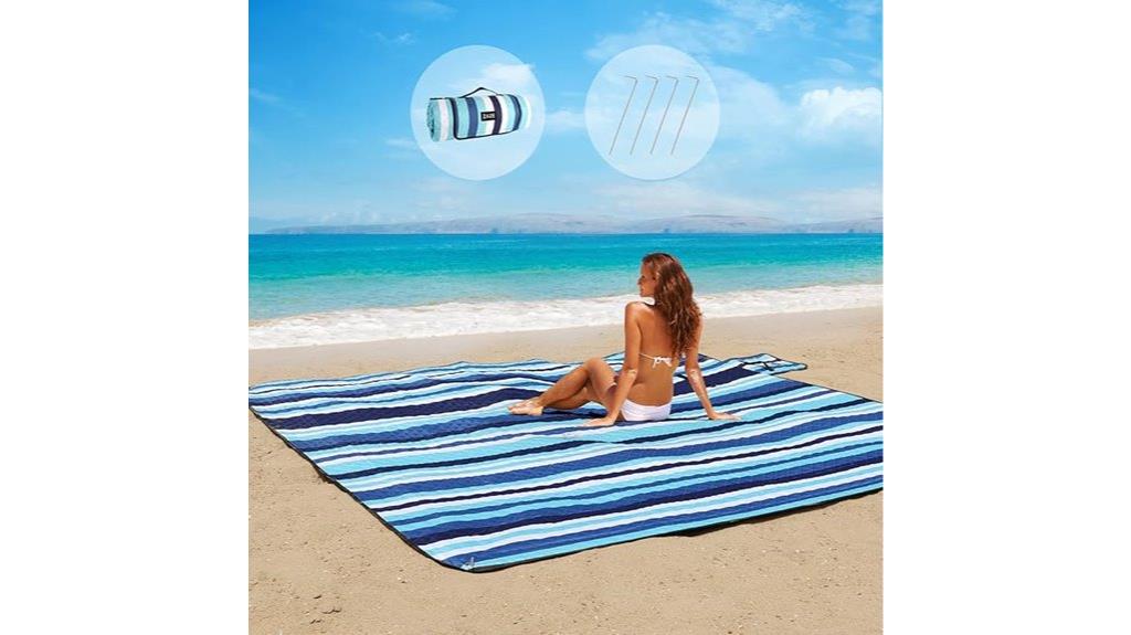 beach blanket with stakes