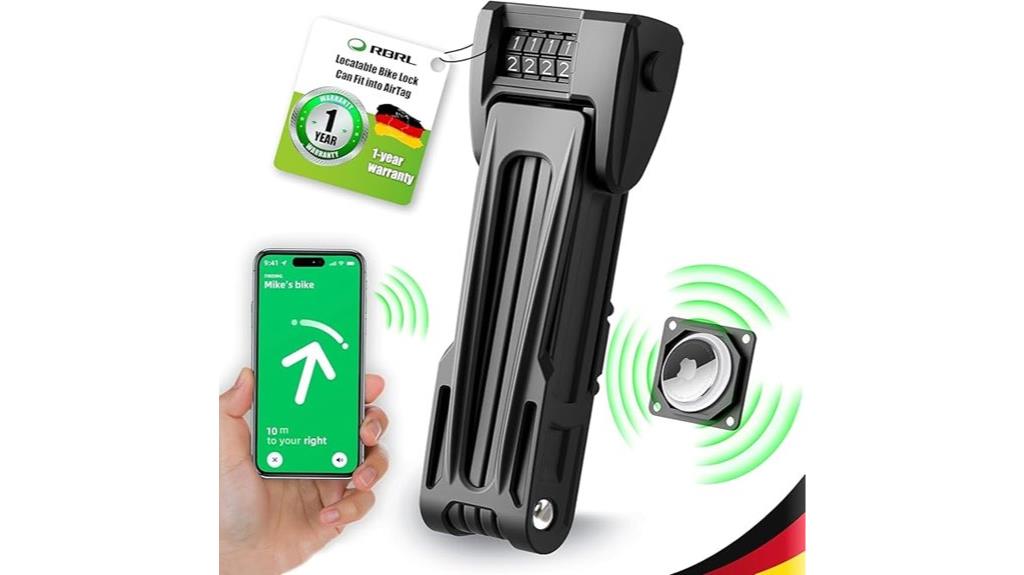 bike lock with airtag holder