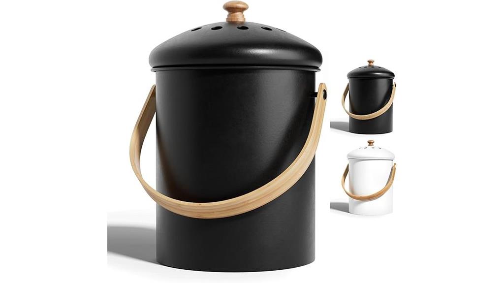 black stainless steel compost bin