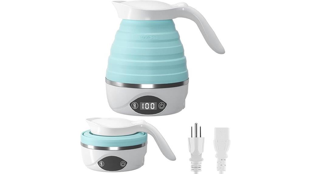 blue collapsible travel kettle