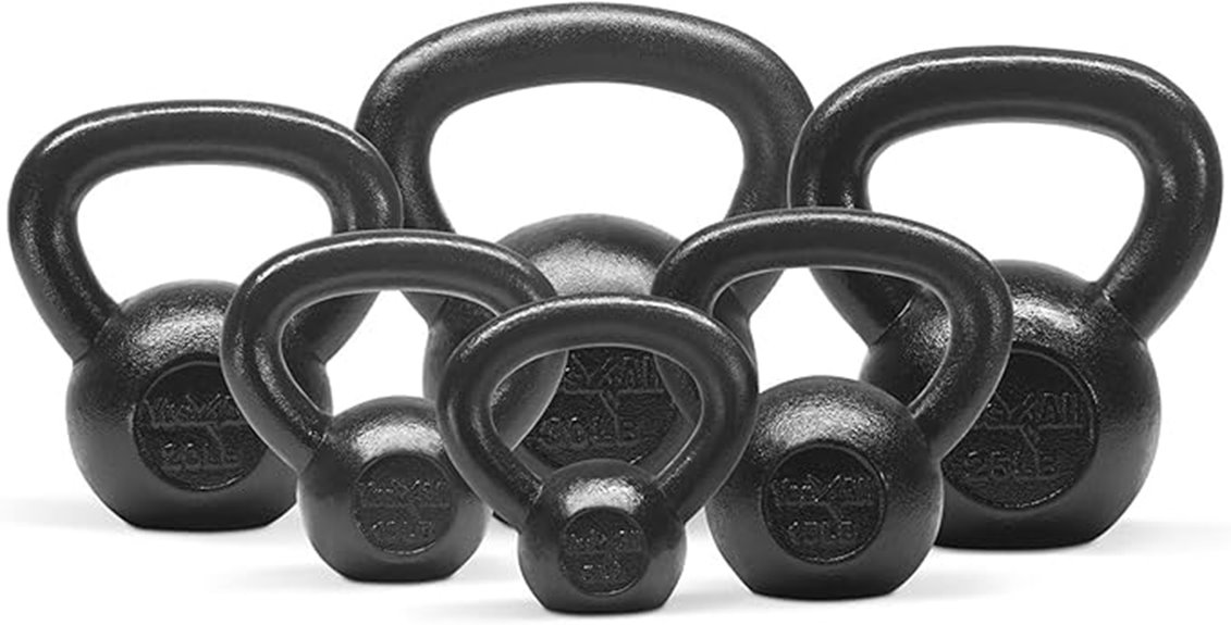 cast iron kettlebell set
