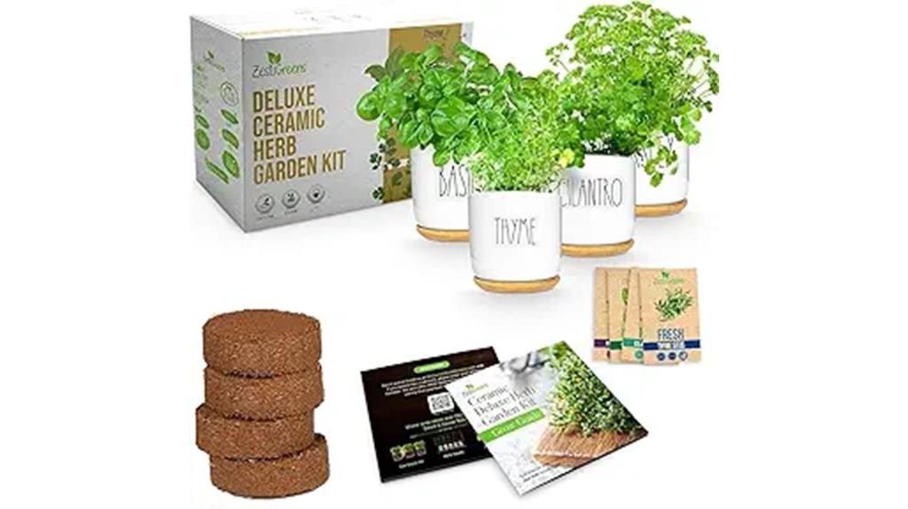 ceramic indoor herb set