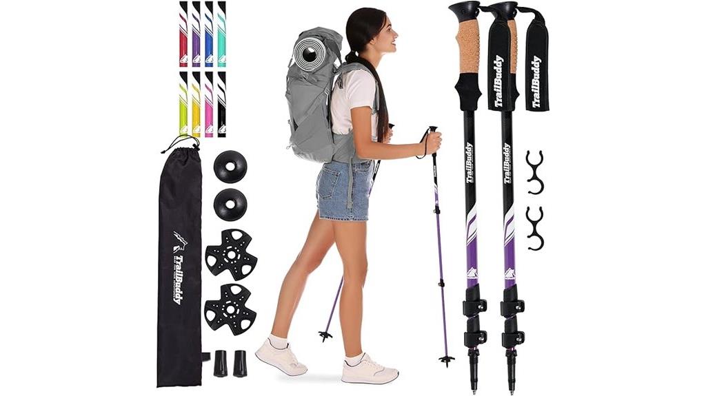 collapsible trekking poles pair