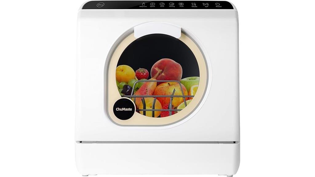 compact countertop dishwasher with drying