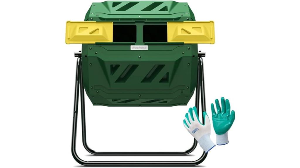 compost bin with gloves
