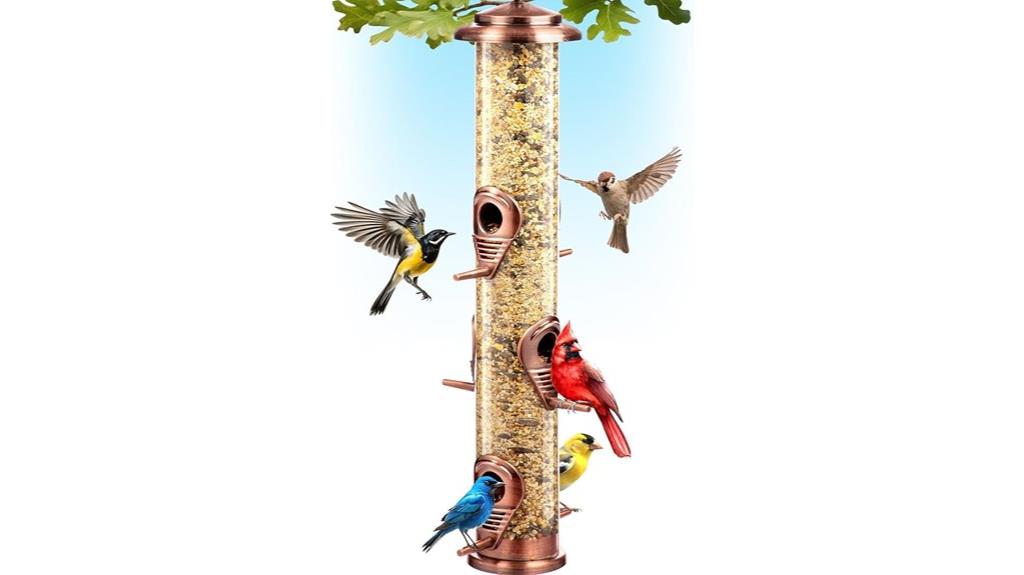 copper squirrel proof bird feeder