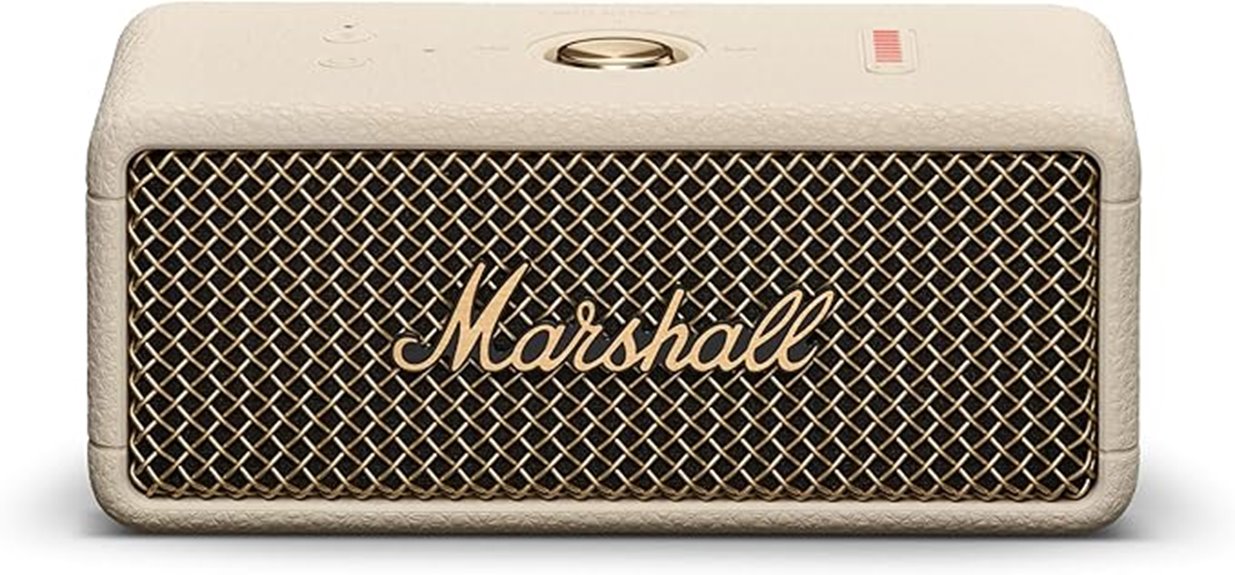 cream portable bluetooth speaker