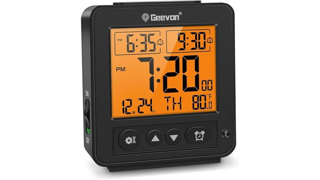 digital bedside clock with night light