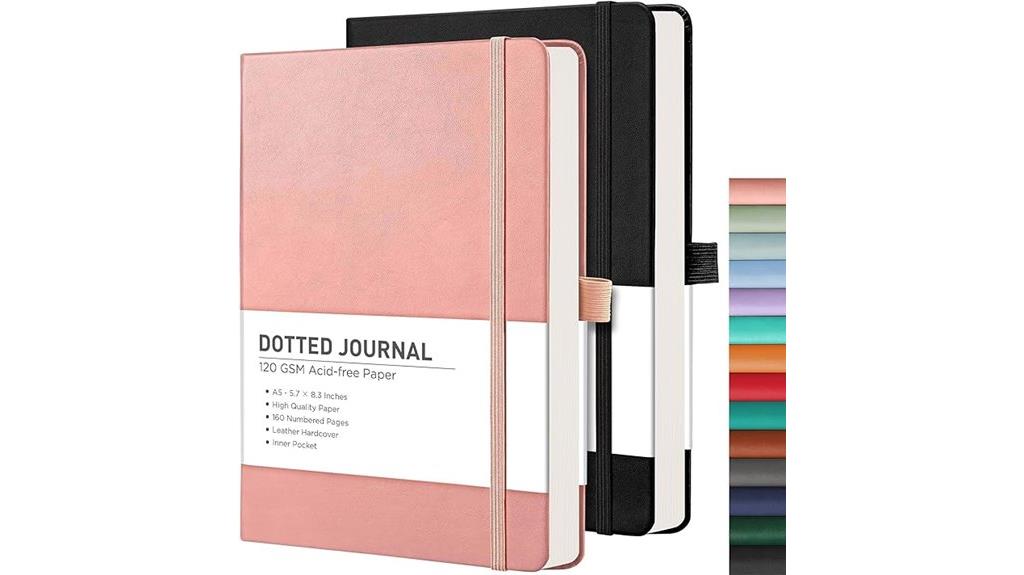 dotted journal leather cover