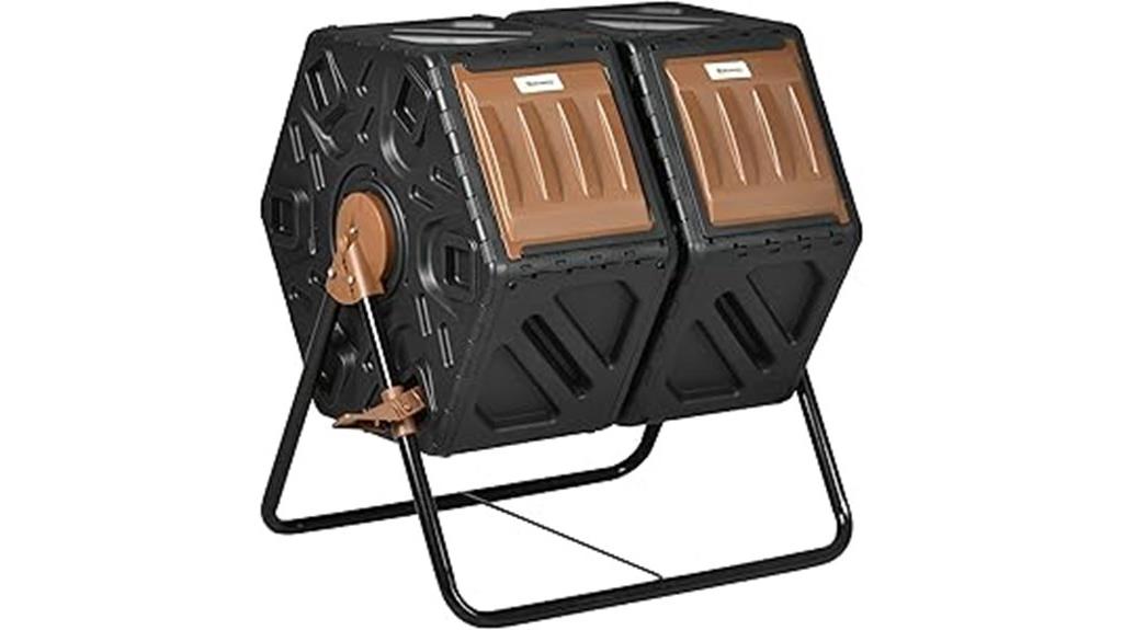 dual chamber compost tumbler
