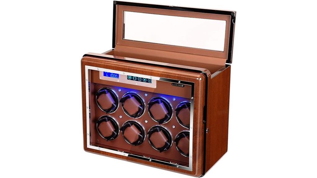 eight watch walnut winder