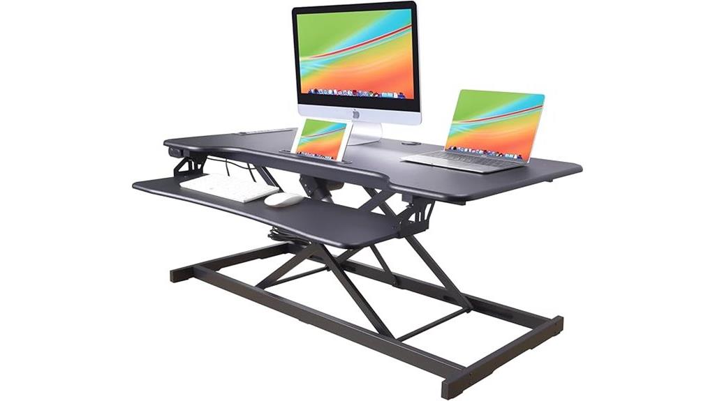 electric standing desk converter