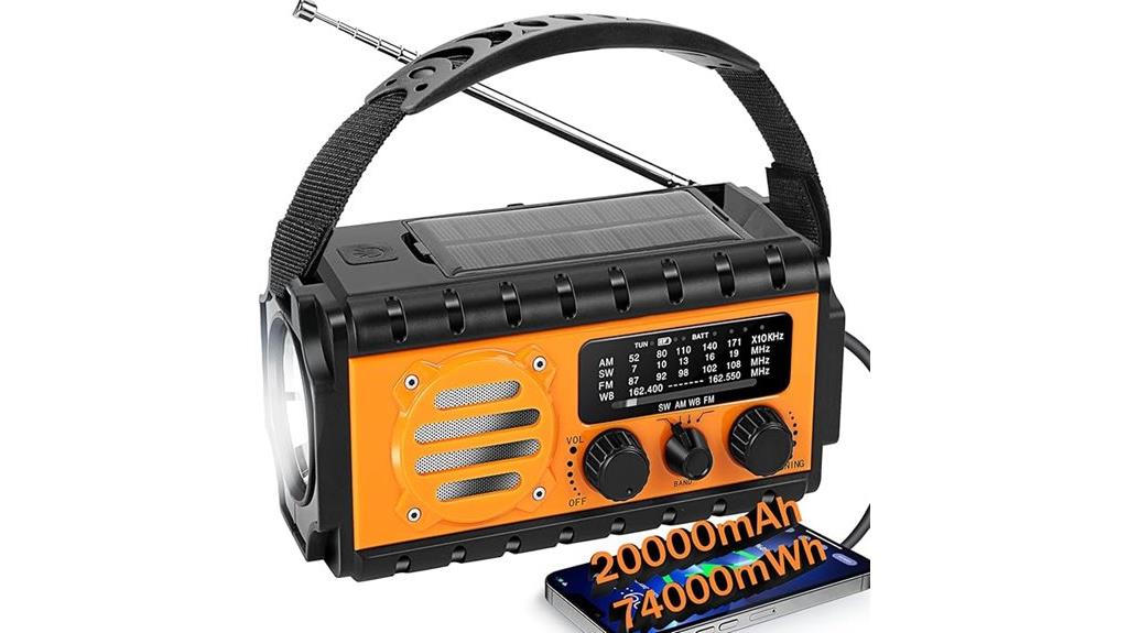 emergency solar radio flashlight