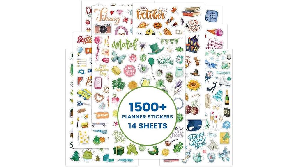 festive planning sticker designs