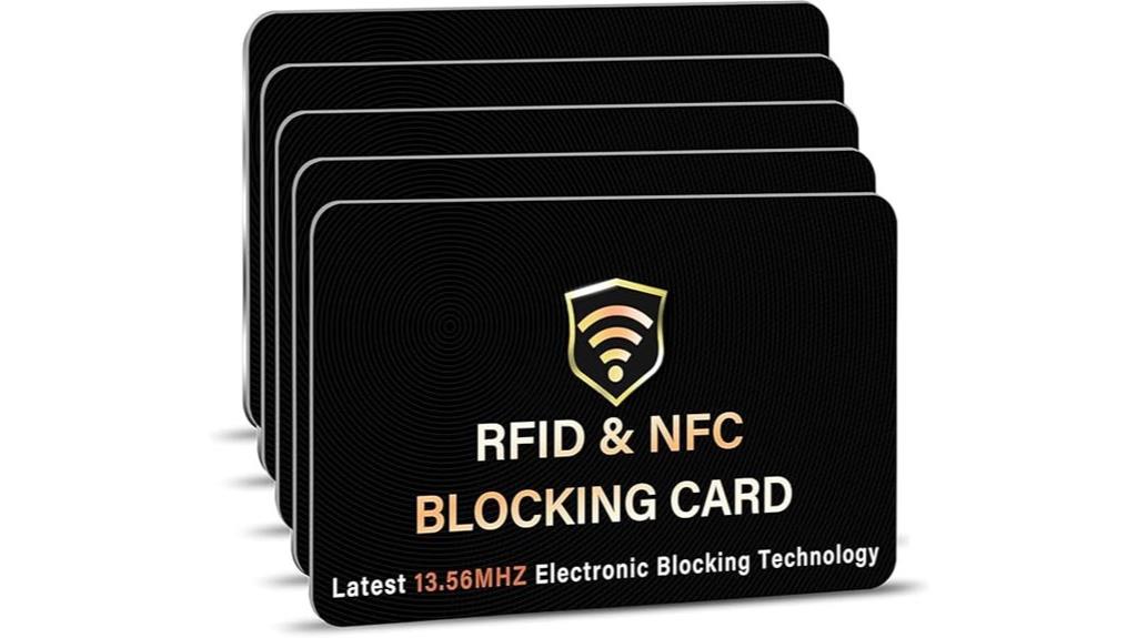 five rfid blocking cards