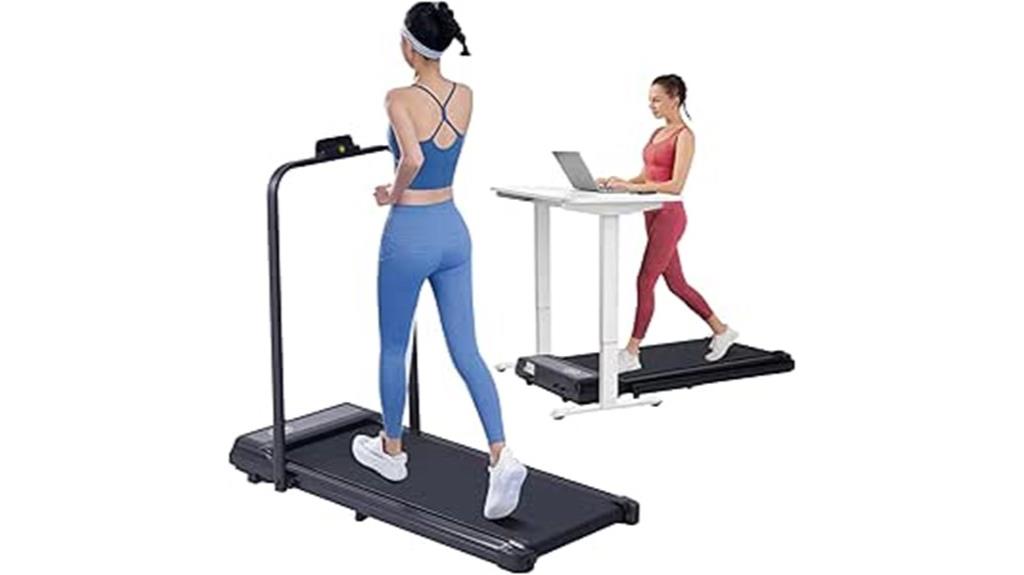 foldable electric treadmill with handles