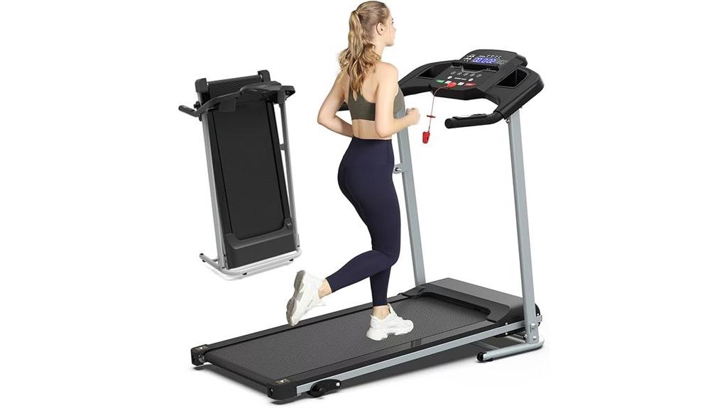 foldable incline treadmill with led