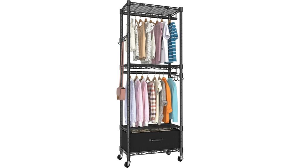 four tier clothing rack capacity
