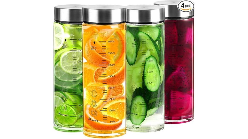 glass juice bottles set