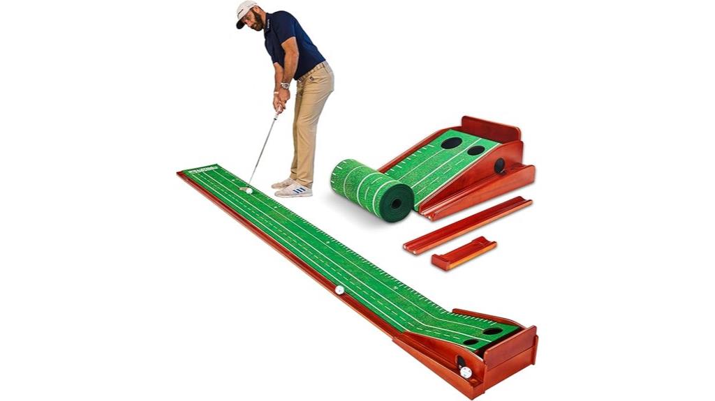 golf putting mat with ball return