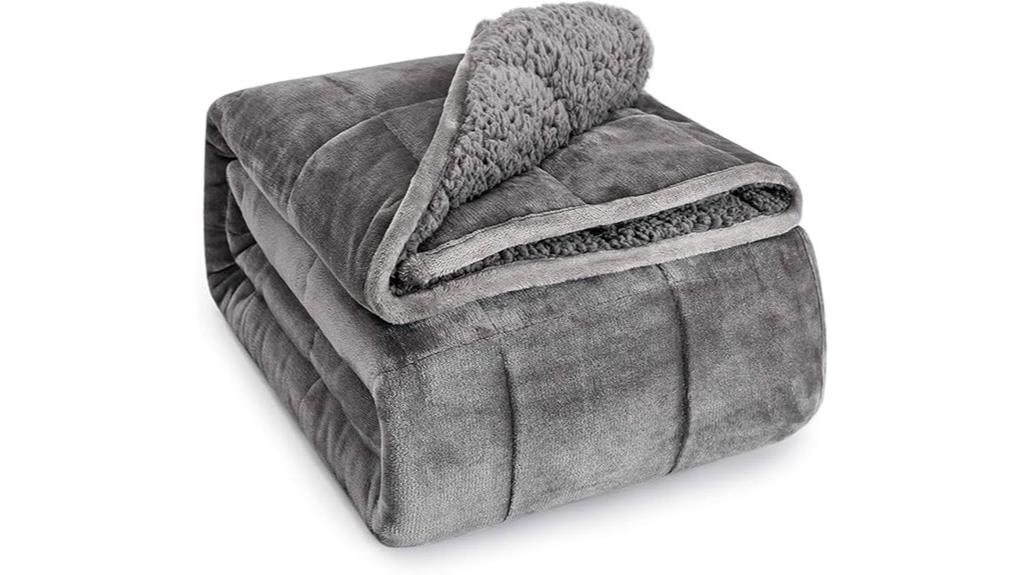 grey sherpa weighted blanket