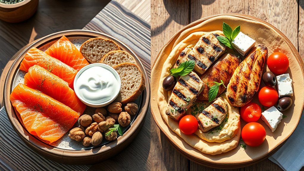 healthy fats and proteins