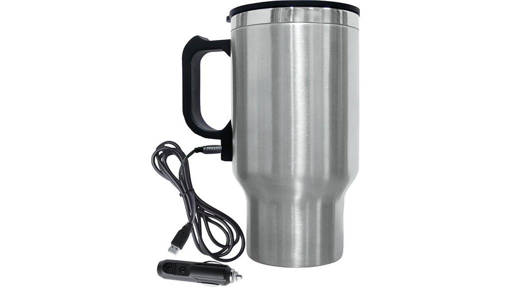 heated stainless steel mug