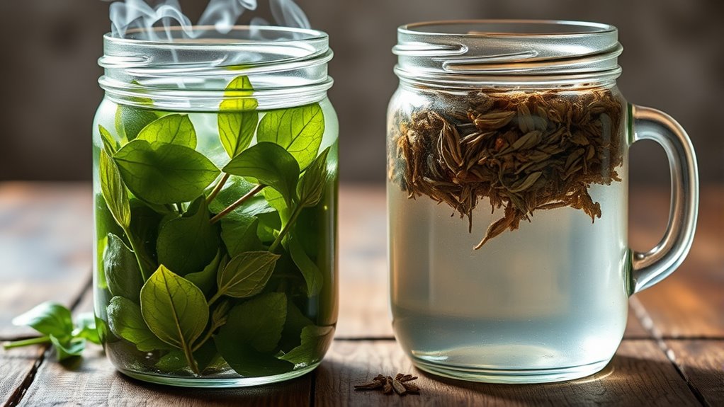 herbs steeped for flavor