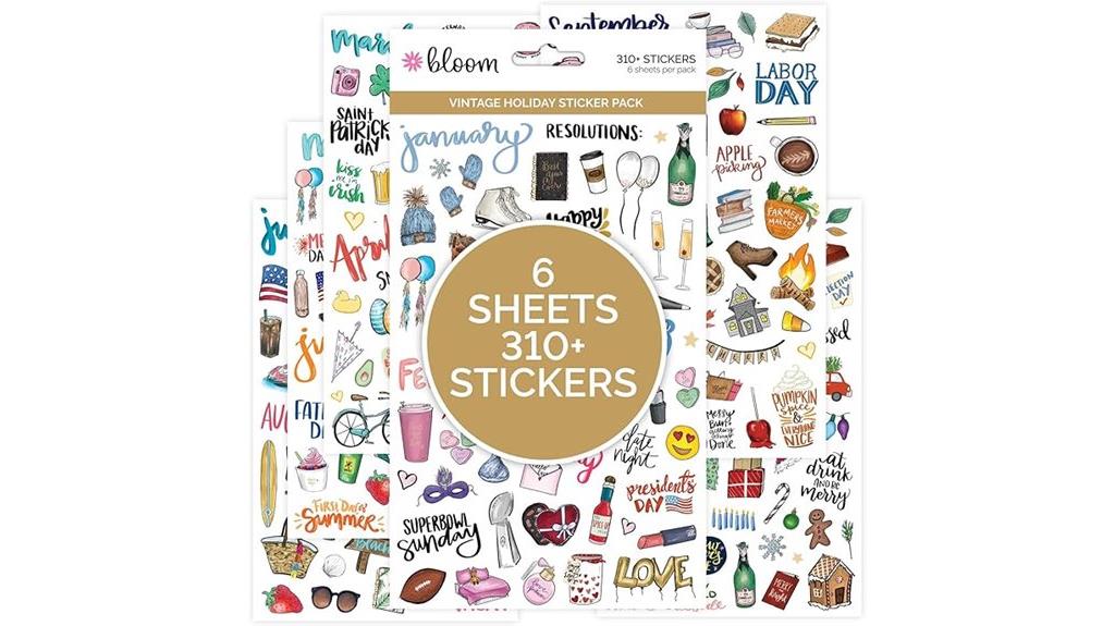 holiday seasonal sticker sheets