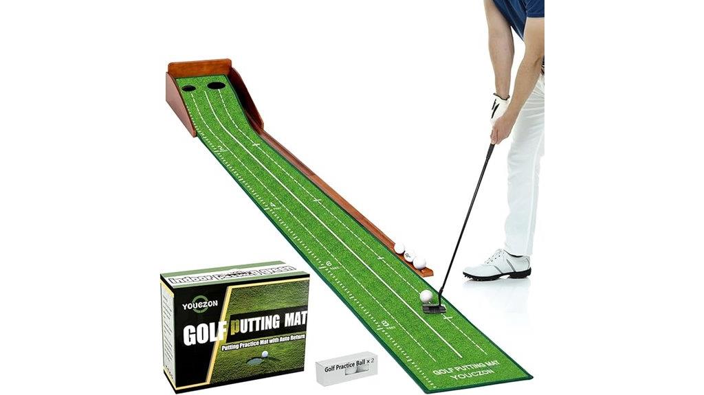 indoor golf mat with ball return