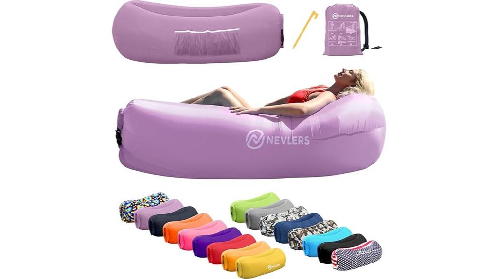 inflatable lounger with pockets