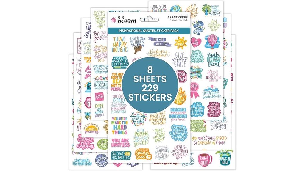 inspirational quote sticker sheets