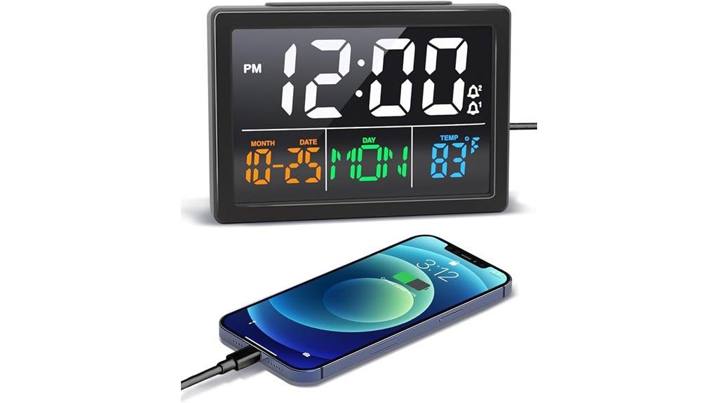 large led clock charger