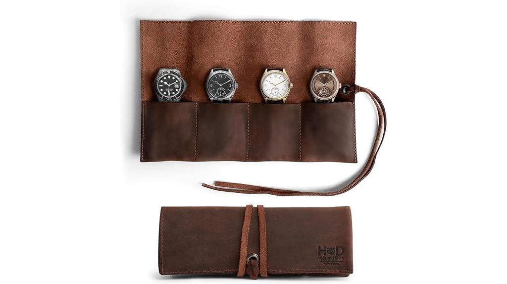 leather watch roll organizer