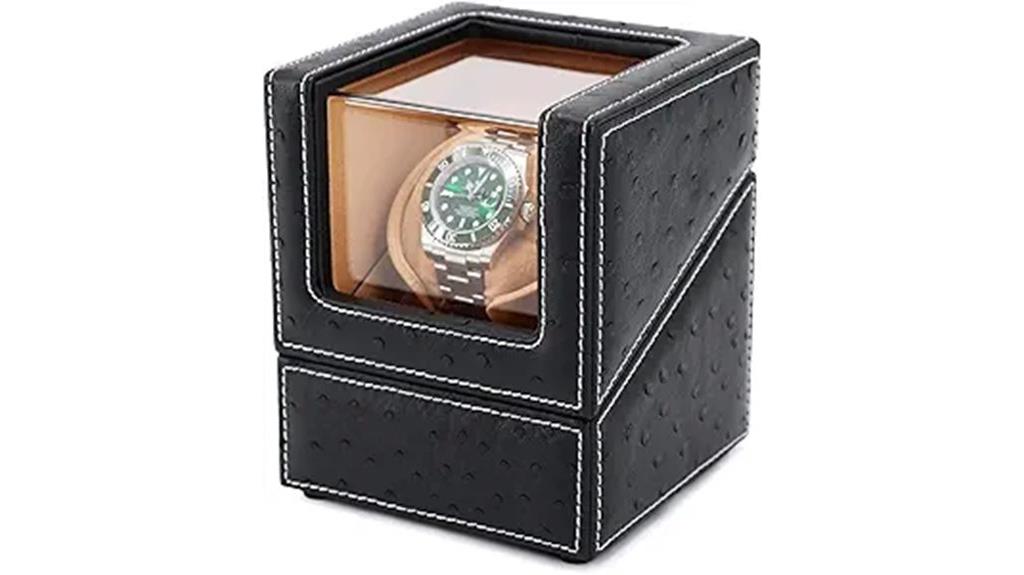 luxury black ostrich leather