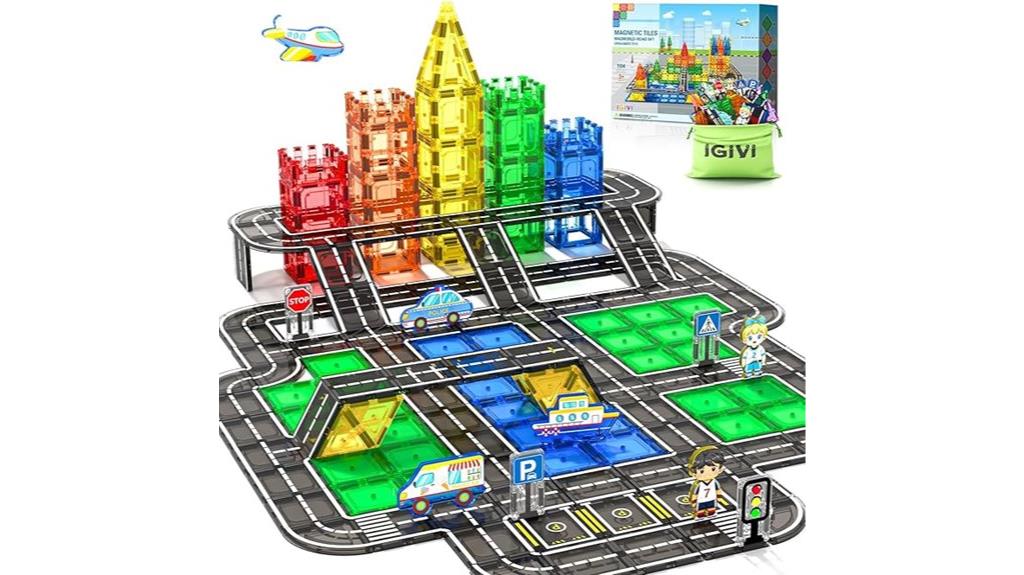 magnetic tiles road set