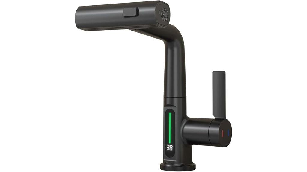 matte black digital faucet