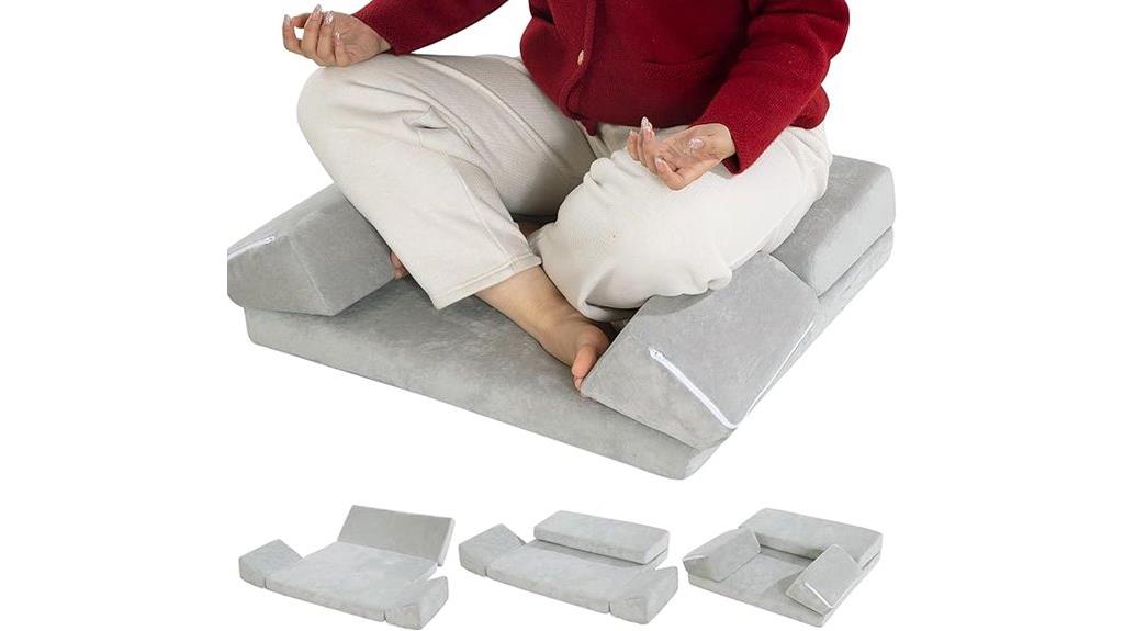 meditation cushion with knee support