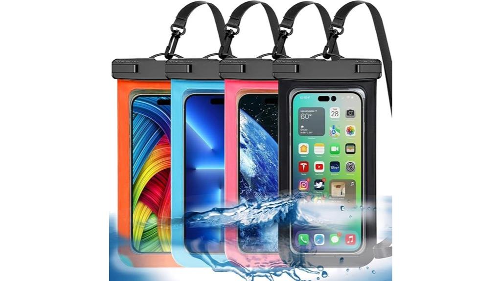 multicolor waterproof phone pouches