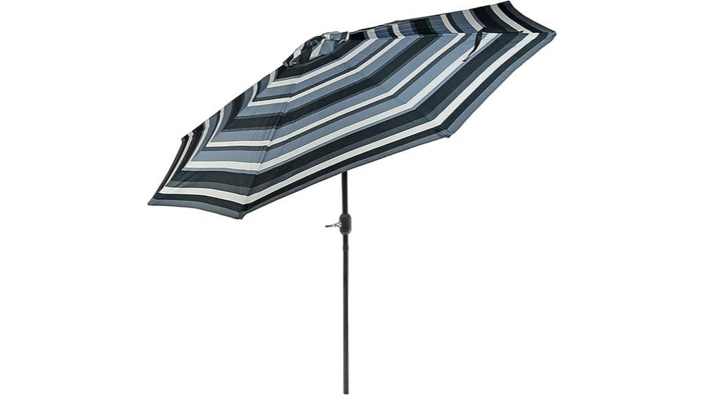 nine foot striped umbrella