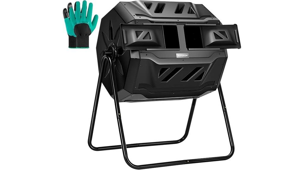 outdoor 43 gallon tumbling composter