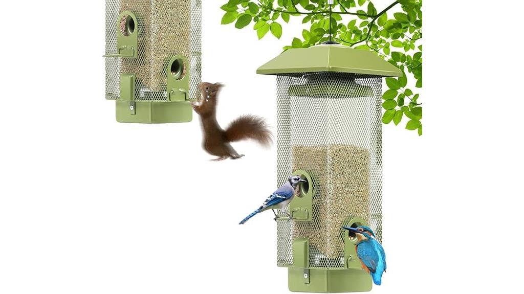 outdoor squirrel proof bird feeder