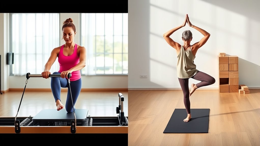 pilates equipment versus yoga props