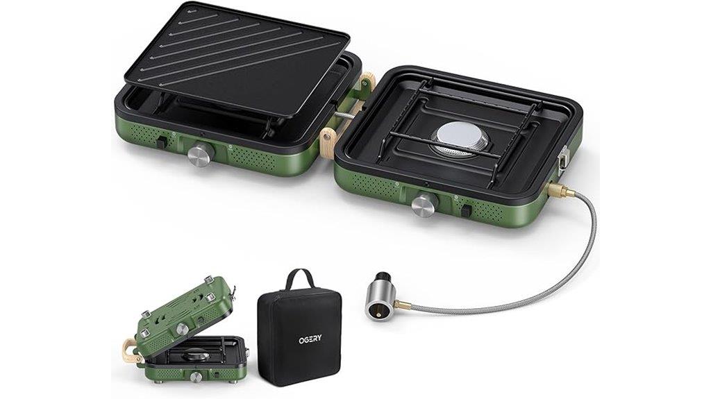 portable double burner stove