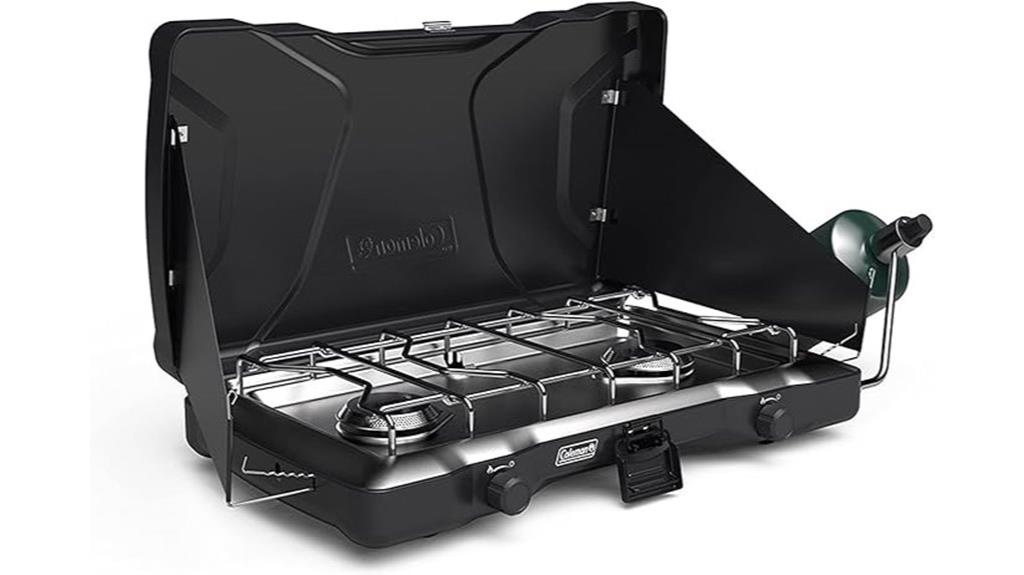 portable dual burner propane stove